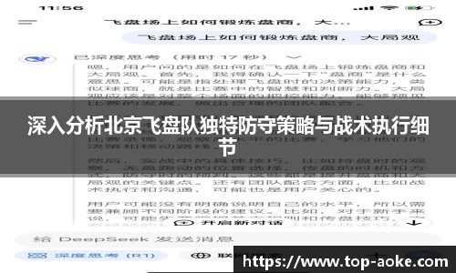 深入分析北京飞盘队独特防守策略与战术执行细节